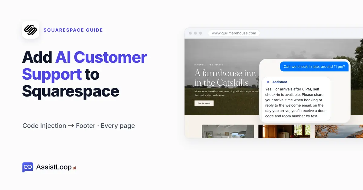How to Add AI Customer Support to Squarespace (No Plugin Needed)